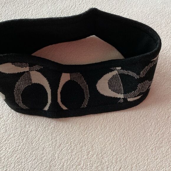 Coach Black Wool Cc Logo Beanie Hat Headband Head wrap OS‎ main image 4